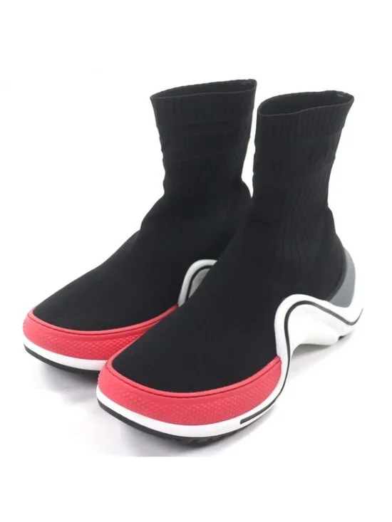 Louis Vuitton Arclight Line Fabric Rib Knit Socks Sneakers Black 41 - Picture 1 of 11
